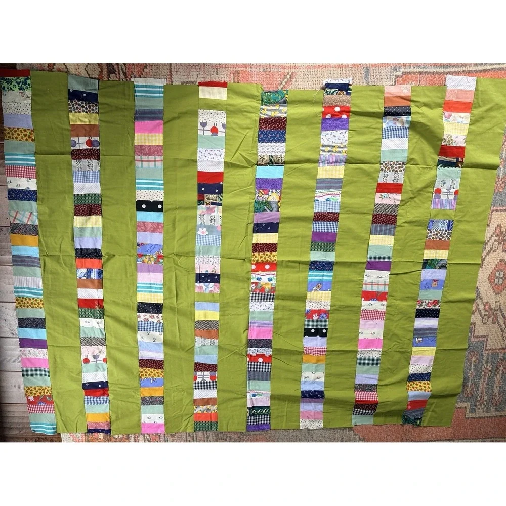 Lot x13 pieces Vintage Unfinished Quilt Tops Cotton Retro Various Sizes Charity